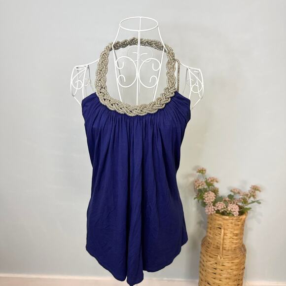 Stunning vintage y2k blue open back halter top - Picture 2 of 8